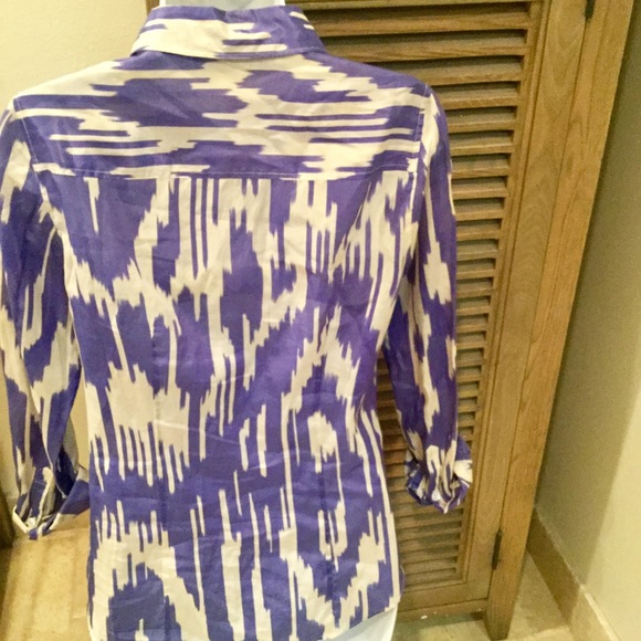 J.Crew Silk Blend Ikat Perfect Shirt - Picture 3 of 6